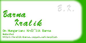 barna kralik business card